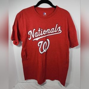 MLB GENUINE MERCH WASHINGTON NATIONALS  CREW NECK SHORT SLEEVE TSHIRT LARGE RED